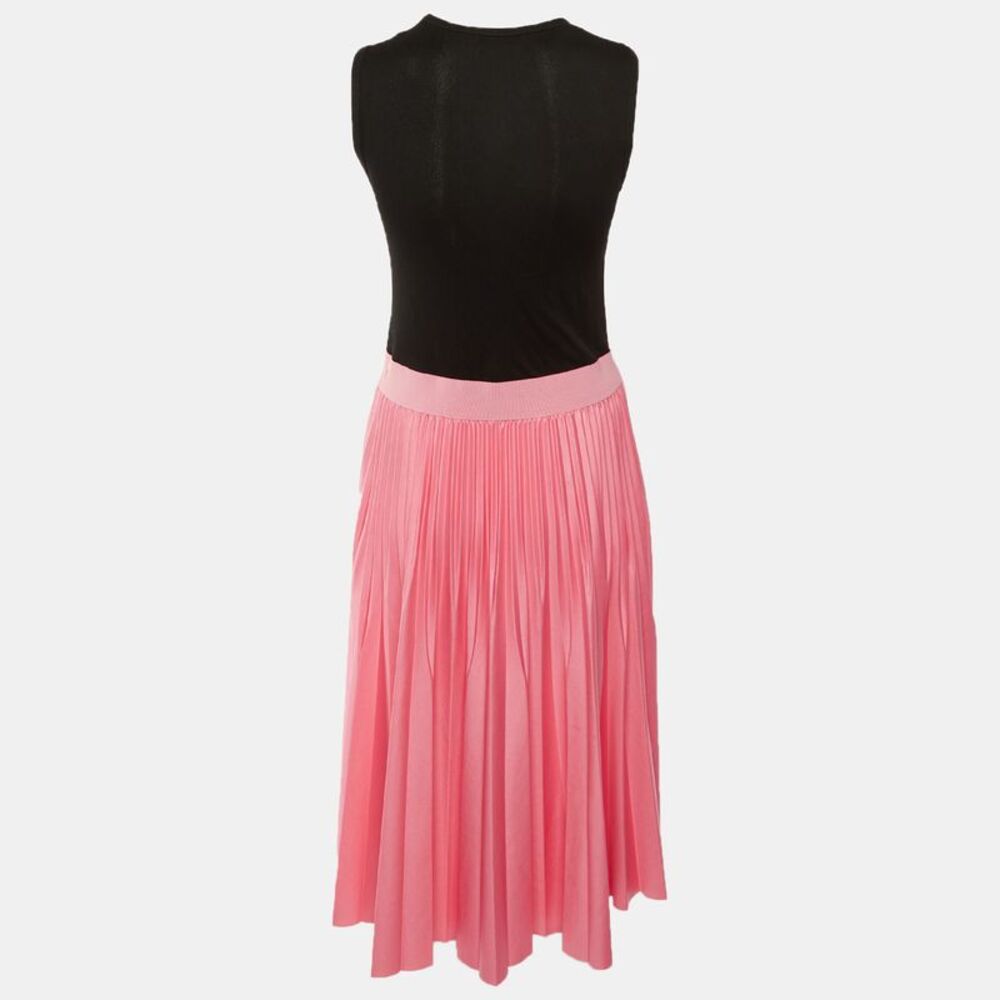 Givenchy Black Jersey & Pink Plisse Skirt Detail Midi Dress M - Picture 3 of 6